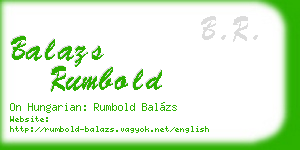 balazs rumbold business card