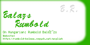 balazs rumbold business card